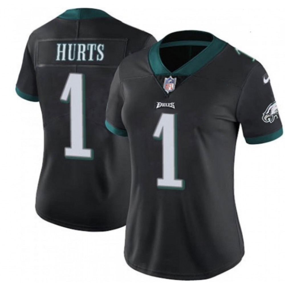 Women's Philadelphia Eagles #1 Jalen Hurts Black Vapor Untouchable Limited Stitched Football Jersey(Run Small) Women's Philadelphia Eagles #1 Jalen Hurts Black Vapor Untouchable Limited Stitched Football Jersey(Run Small)
