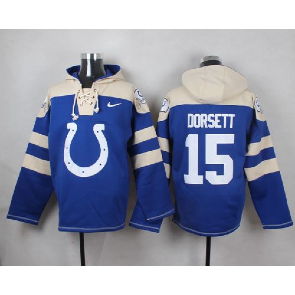 Nike Colts #15 Phillip Dorsett Royal Blue Player Pullover NFL Hoodie Nike Colts #15 Phillip Dorsett Royal Blue Player Pullover NFL Hoodie