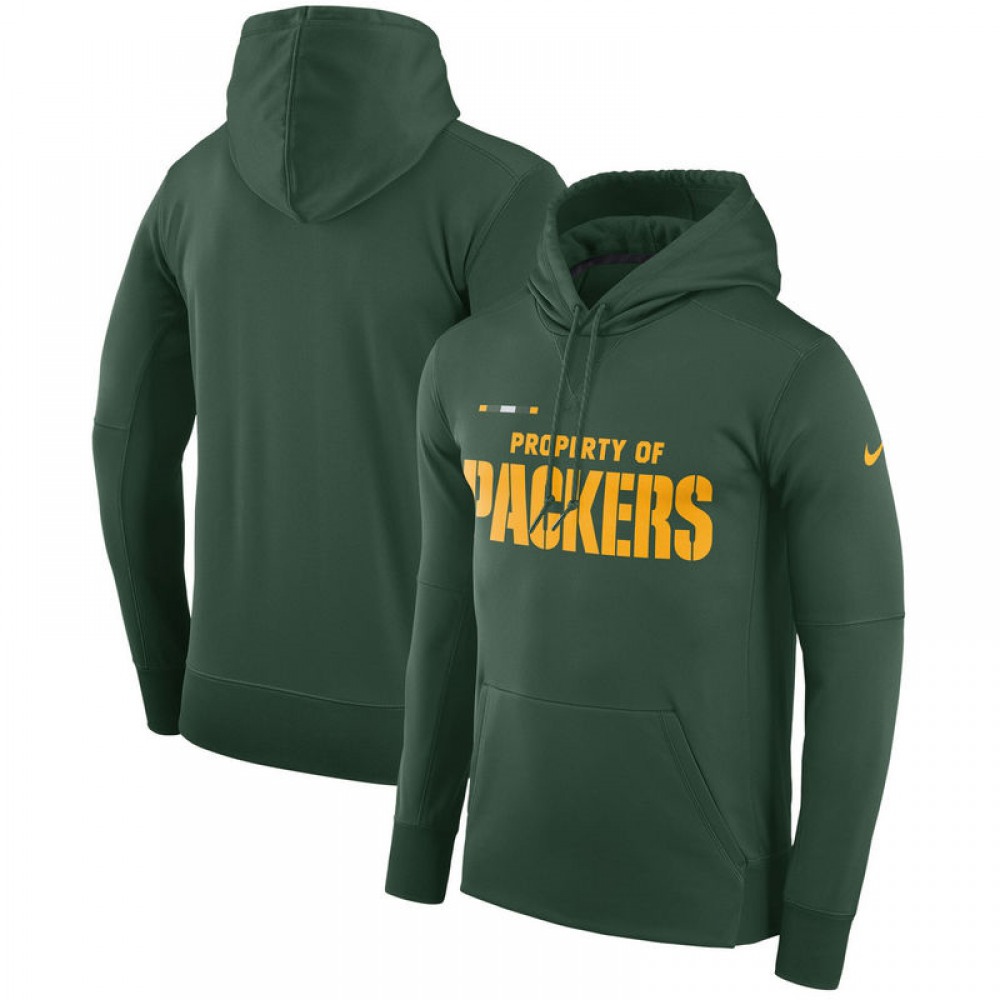 Men's Green Bay Packers Nike Green Sideline Property Of Performance Pullover Hoodie