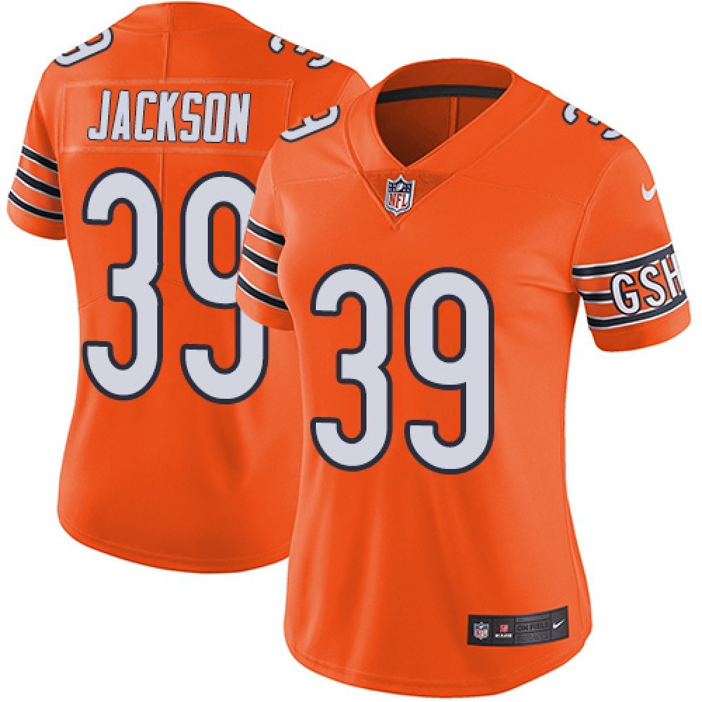 Women's Chicago Bears #39 Eddie Jackson Orange Vapor Untouchable Limited Stitched NFL Jersey(Run Small) Women's Chicago Bears #39 Eddie Jackson Orange Vapor Untouchable Limited Stitched NFL Jersey(Run Small)