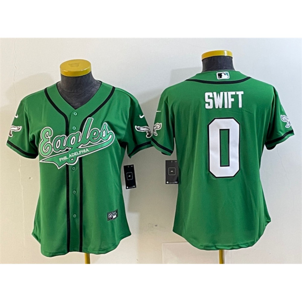 Youth Philadelphia Eagles #0 D'andre Swift Green Cool Base Stitched Baseball Jersey Youth Philadelphia Eagles #0 D'andre Swift Green Cool Base Stitched Baseball Jersey