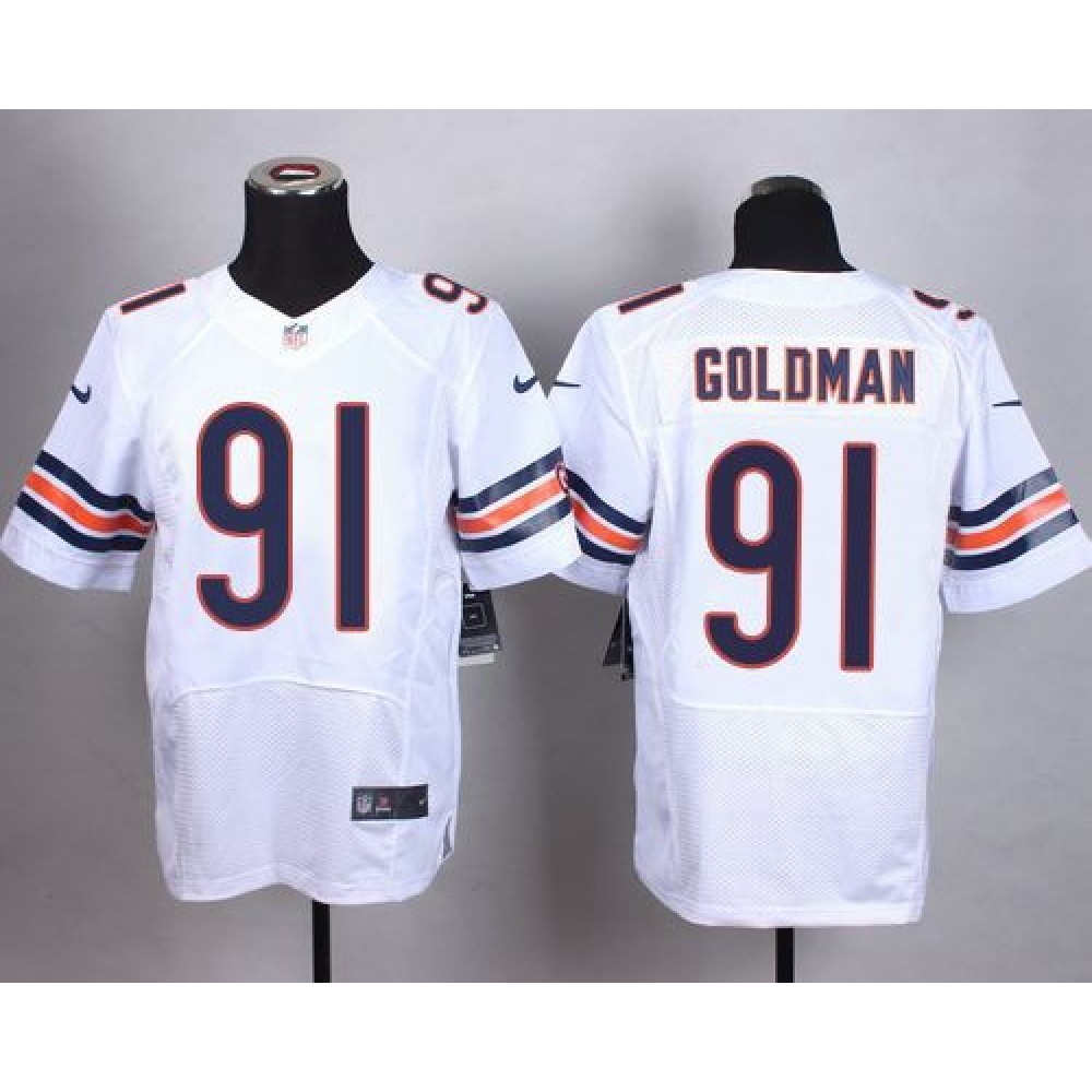 Nike Bears #91 Eddie Goldman White Men's Stitched NFL Elite Jersey Nike Bears #91 Eddie Goldman White Men's Stitched NFL Elite Jersey