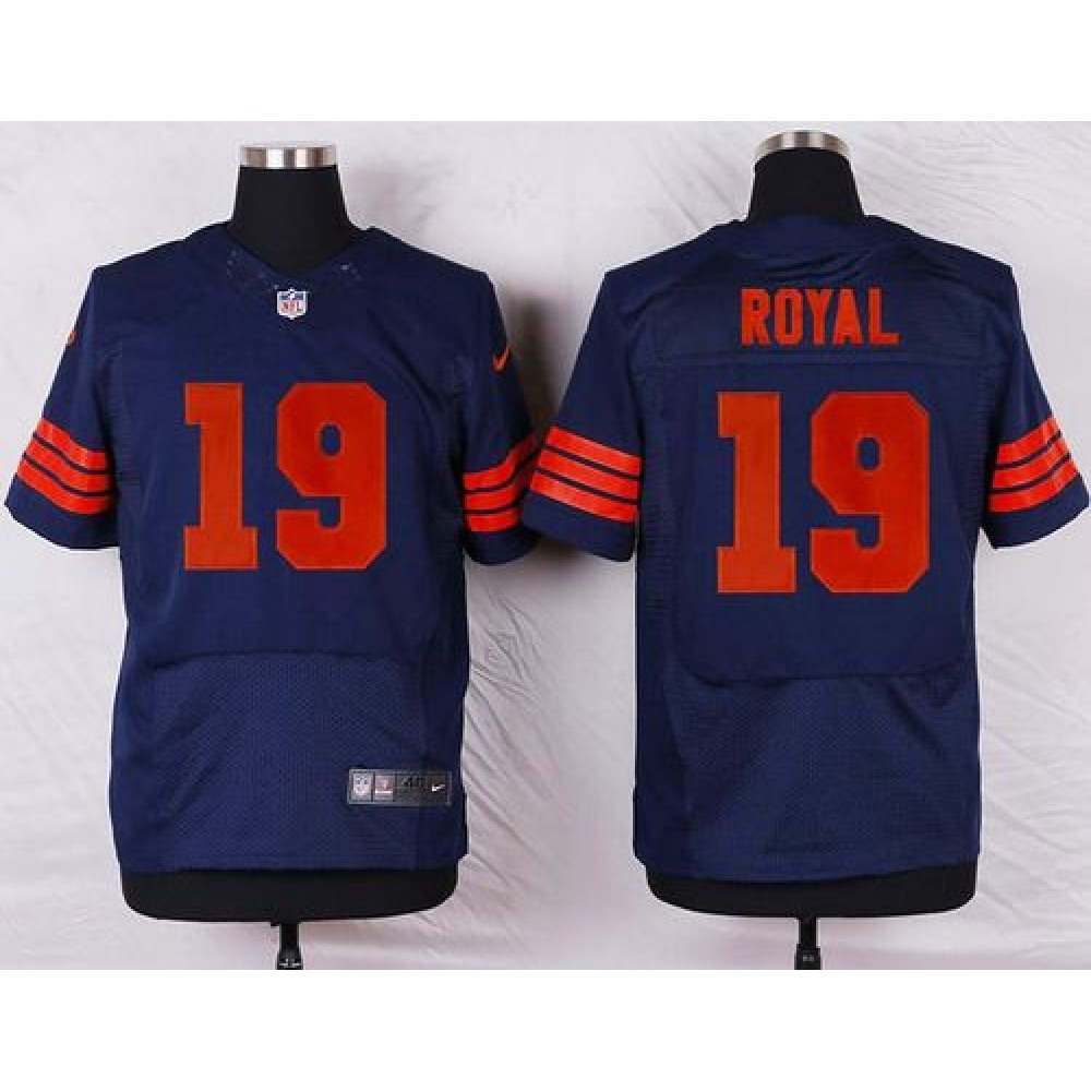 Nike Bears #19 Eddie Royal Navy Blue 1940s Throwback Men's Stitched NFL Elite Jersey Nike Bears #19 Eddie Royal Navy Blue 1940s Throwback Men's Stitched NFL Elite Jersey