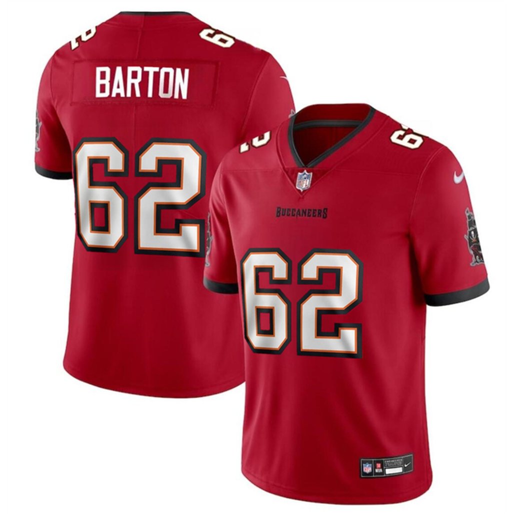 Men's Tampa Bay Buccaneers #62 Graham Barton Red 2024 Draft Vapor Limited Stitched Jersey Men's Tampa Bay Buccaneers #62 Graham Barton Red 2024 Draft Vapor Limited Stitched Jersey