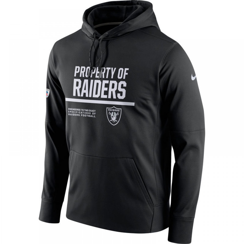 Men's Oakland Raiders Nike Black Circuit Property Of Performance Pullover Hoodie Men's Oakland Raiders Nike Black Circuit Property Of Performance Pullover Hoodie