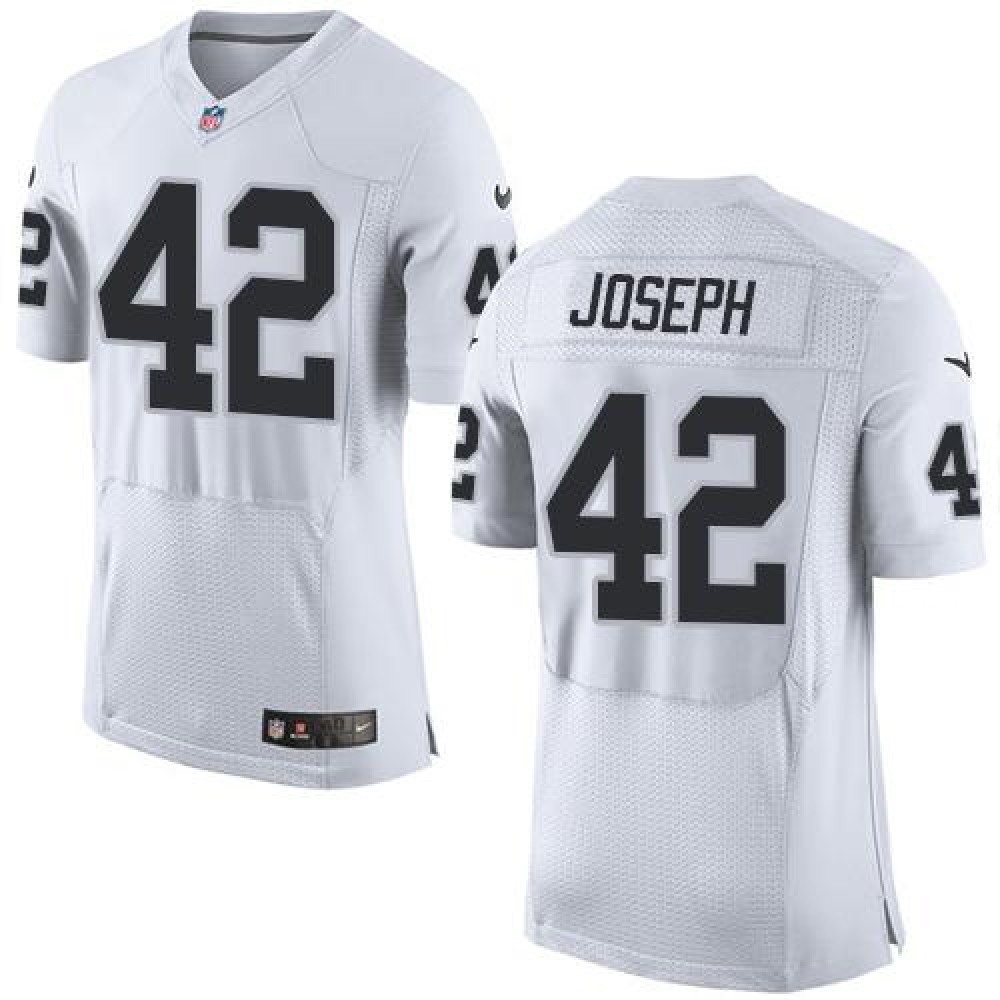 Nike Raiders #42 Karl Joseph White Men's Stitched NFL New Elite Jersey Nike Raiders #42 Karl Joseph White Men's Stitched NFL New Elite Jersey