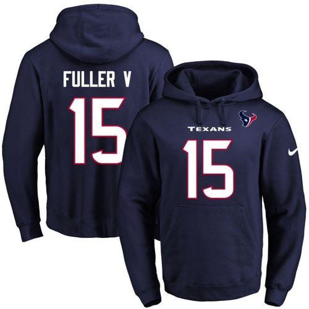 Nike Texans #15 Will Fuller V Navy Blue Name & Number Pullover NFL Hoodie Nike Texans #15 Will Fuller V Navy Blue Name & Number Pullover NFL Hoodie