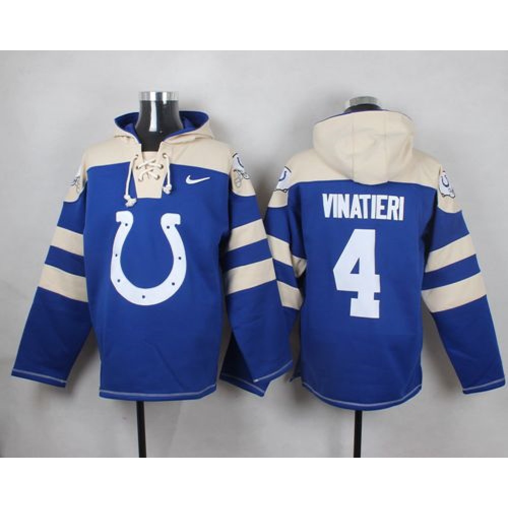 Nike Colts #4 Adam Vinatieri Royal Blue Player Pullover NFL Hoodie Nike Colts #4 Adam Vinatieri Royal Blue Player Pullover NFL Hoodie