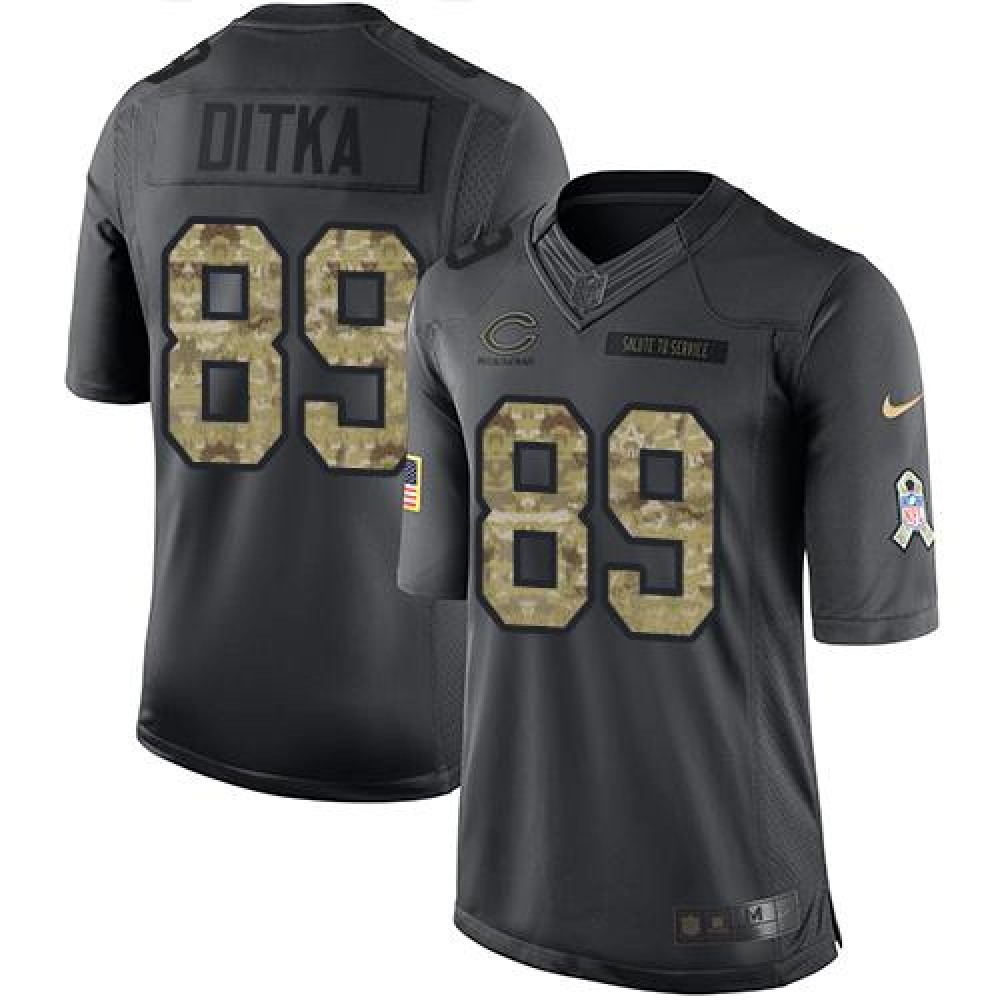 Nike Bears #89 Mike Ditka Black Men's Stitched NFL Limited 2016 Salute to Service Jersey Nike Bears #89 Mike Ditka Black Men's Stitched NFL Limited 2016 Salute to Service Jersey