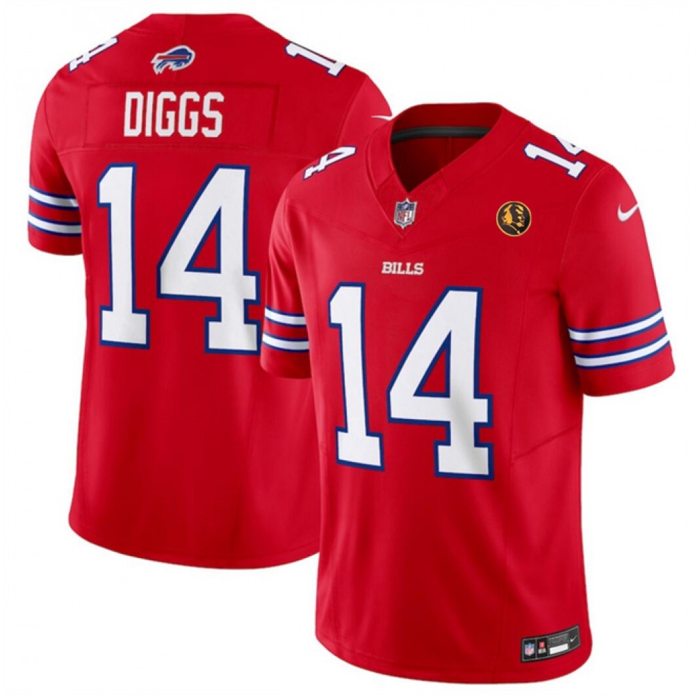 Men's Buffalo Bills #14 Stefon Diggs Red 2023 F.U.S.E. With John Madden Patch Vapor Limited Stitched Football Jersey Men's Buffalo Bills #14 Stefon Diggs Red 2023 F.U.S.E. With John Madden Patch Vapor Limited Stitched Football Jersey