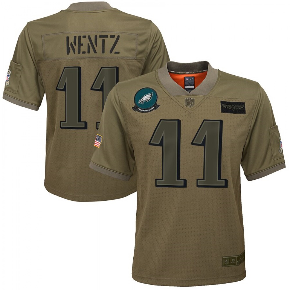 Youth Philadelphia Eagles #11 Carson Wentz 2019 Camo Salute To Service Stitched NFL Jersey Youth Philadelphia Eagles #11 Carson Wentz 2019 Camo Salute To Service Stitched NFL Jersey