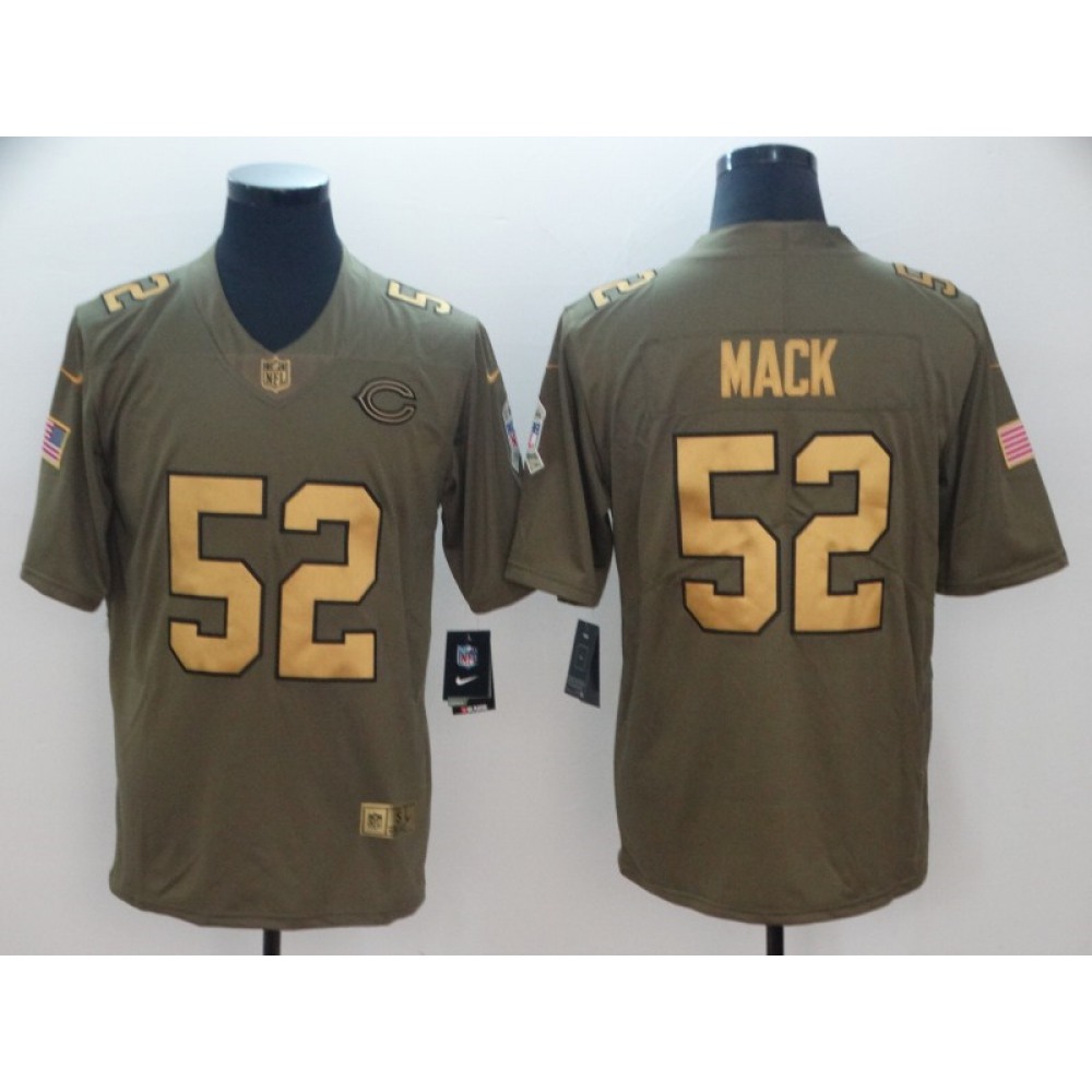 Men's Chicago Bears #52 Khalil Mack Gold Anthracite Olive Salute To Service Limited Stitched NFL Jersey Men's Chicago Bears #52 Khalil Mack Gold Anthracite Olive Salute To Service Limited Stitched NFL Jersey