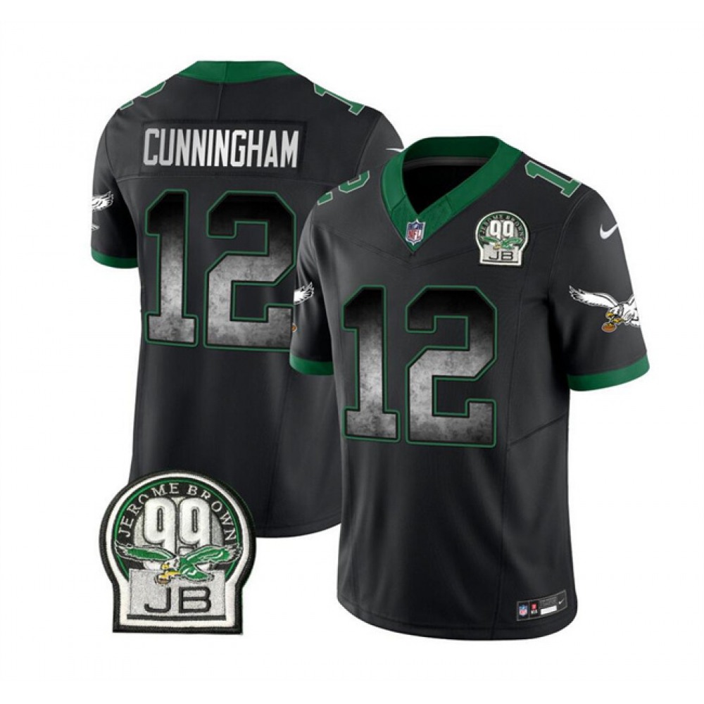 Men's Philadelphia Eagles #12 Randall Cunningham Black 2023 F.U.S.E. Throwback Vapor Untouchable Limited Stitched Football Jersey Men's Philadelphia Eagles #12 Randall Cunningham Black 2023 F.U.S.E. Throwback Vapor Untouchable Limited Stitched Football Jersey