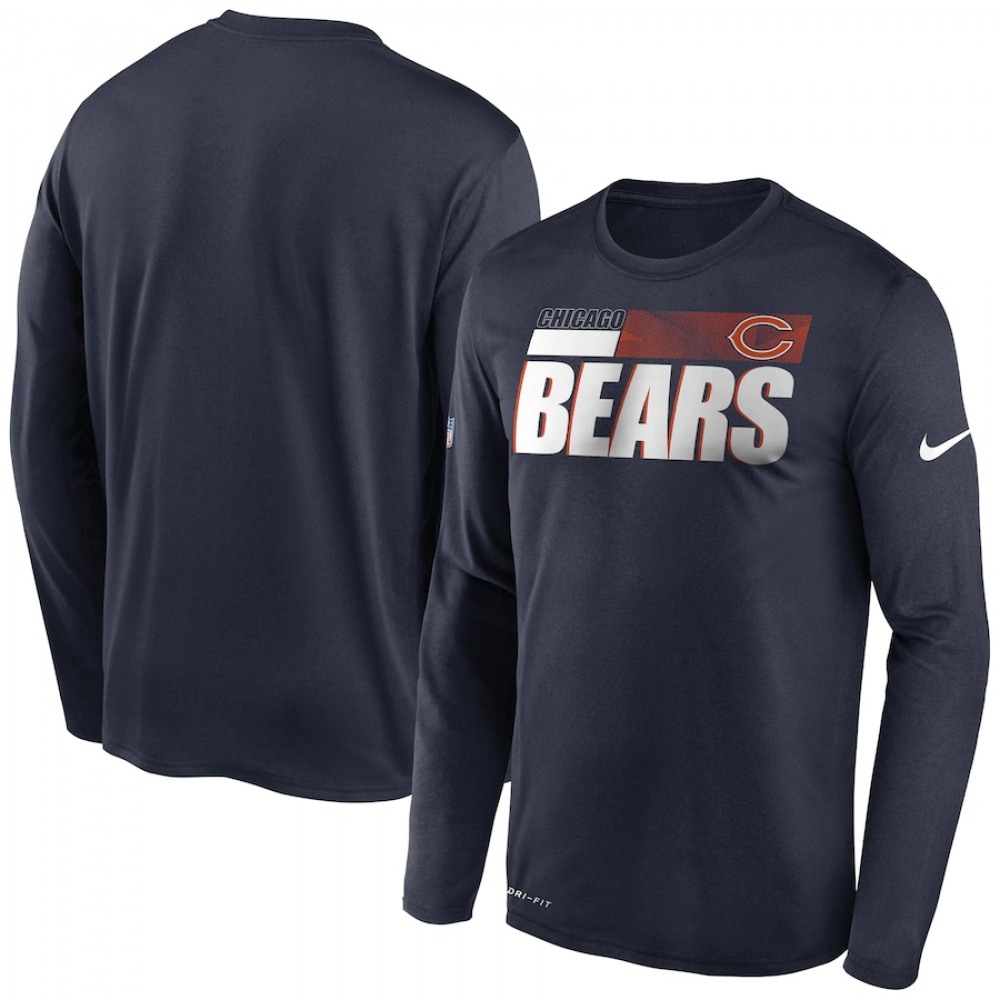 Men's Chicago Bears 2020 Navy Sideline Impact Legend Performance Long Sleeve T-Shirt Men's Chicago Bears 2020 Navy Sideline Impact Legend Performance Long Sleeve T-Shirt