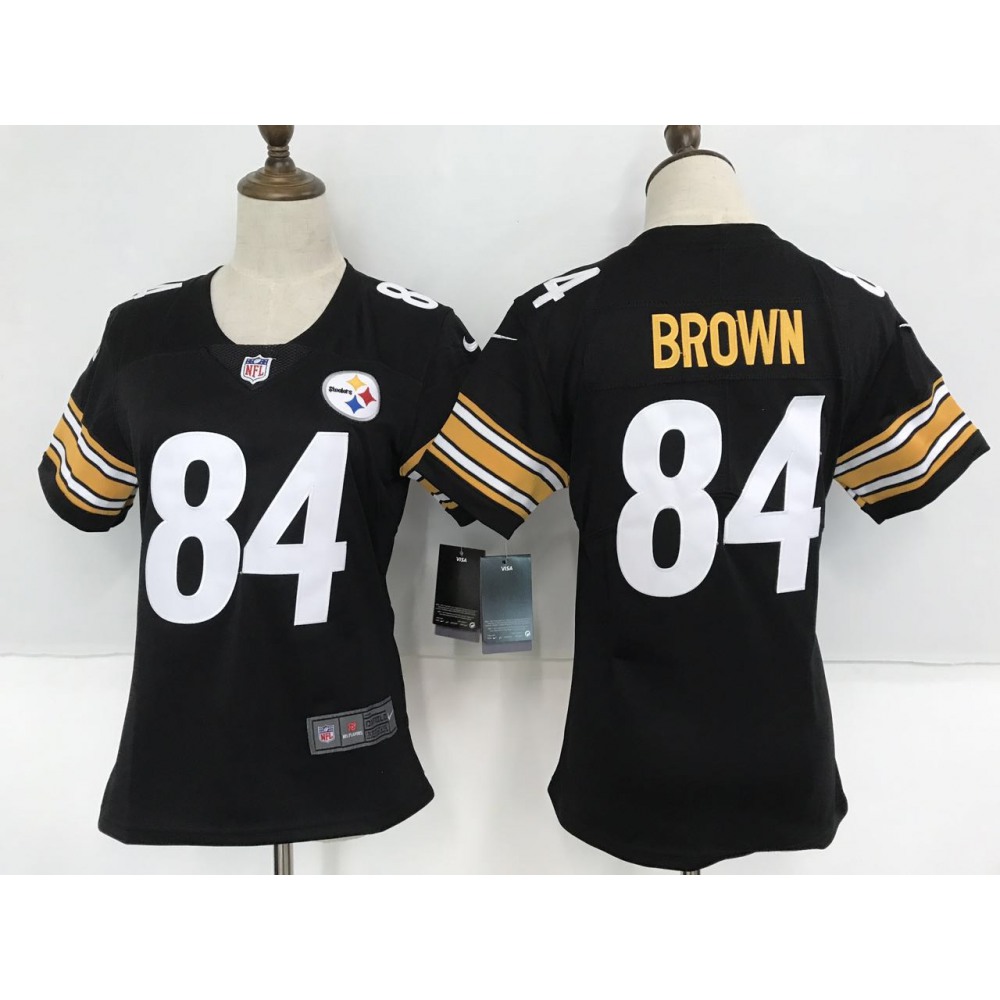 Women's Nike Pittsburgh Steelers #84 Antonio Brown Black Team Color Stitched NFL Vapor Untouchable Limited Jersey
