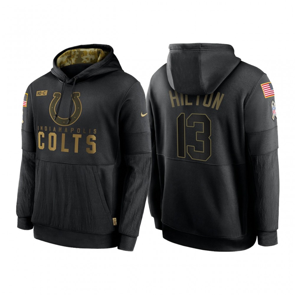 Men's Indianapolis Colts #13 T.Y. Hilton 2020 Black Salute to Service Sideline Performance Pullover Hoodie Men's Indianapolis Colts #13 T.Y. Hilton 2020 Black Salute to Service Sideline Performance Pullover Hoodie