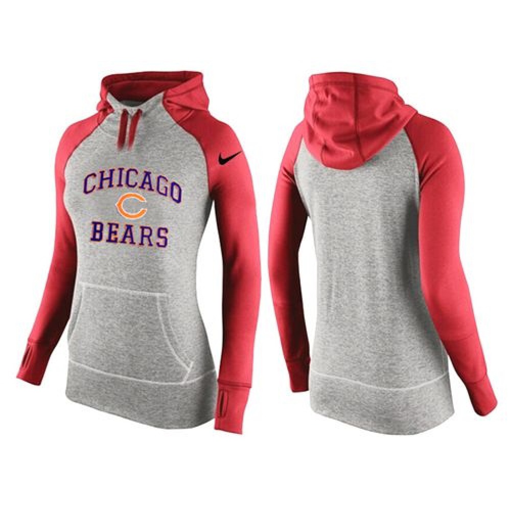 Women's Nike Chicago Bears Performance Hoodie Grey & Red Women's Nike Chicago Bears Performance Hoodie Grey & Red