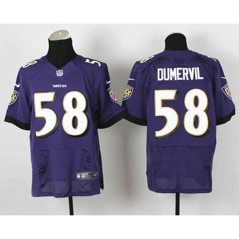 Nike Ravens #58 Elvis Dumervil Purple Team Color Men's Stitched NFL New Elite Jersey Nike Ravens #58 Elvis Dumervil Purple Team Color Men's Stitched NFL New Elite Jersey