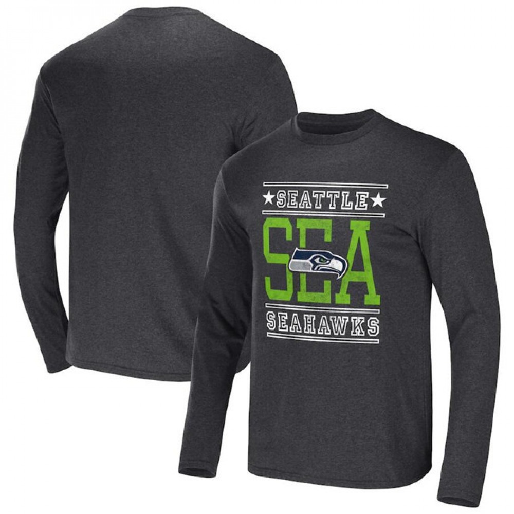 Men's Seattle Seahawks Heathered Charcoal x Darius Rucker Collection Long Sleeve T-Shirt Men's Seattle Seahawks Heathered Charcoal x Darius Rucker Collection Long Sleeve T-Shirt