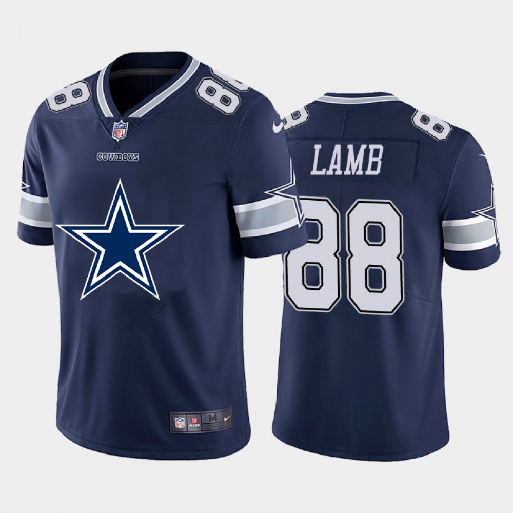 Men's Dallas Cowboys #88 CeeDee Lamb Navy 2020 Team Big Logo Limited Stitched Jersey Men's Dallas Cowboys #88 CeeDee Lamb Navy 2020 Team Big Logo Limited Stitched Jersey