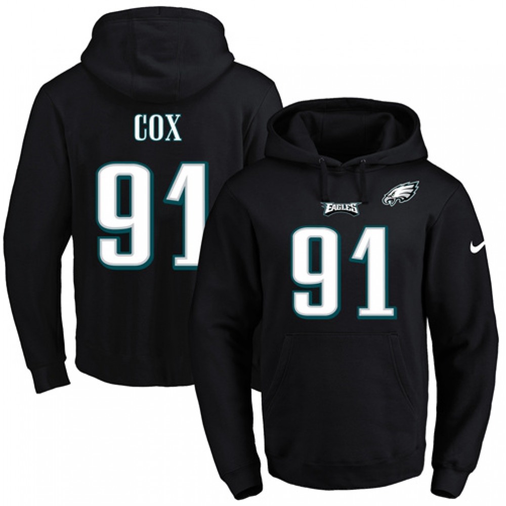 Nike Eagles #91 Fletcher Cox Black Name & Number Pullover NFL Hoodie Nike Eagles #91 Fletcher Cox Black Name & Number Pullover NFL Hoodie