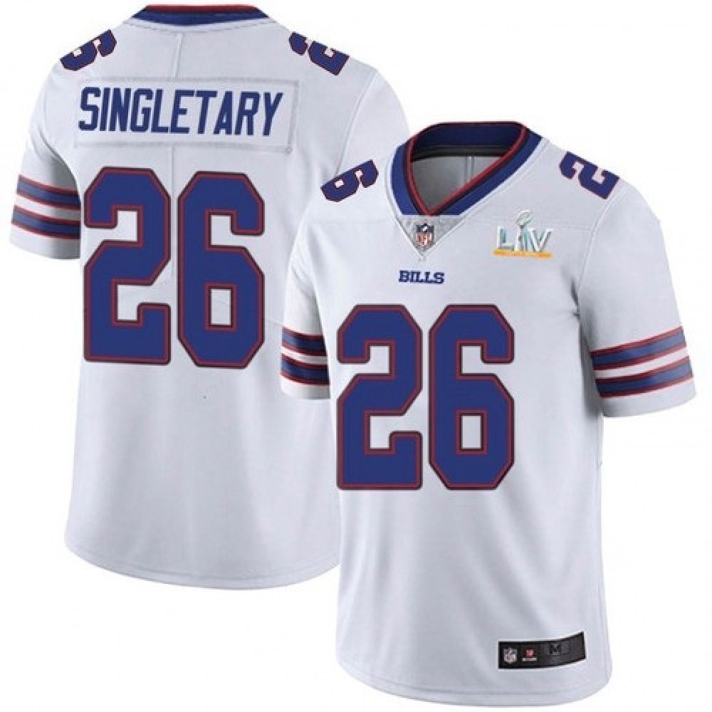 Men's Buffalo Bills #26 Devin Singletary White 2021 Super Bowl LV Stitched NFL Jersey Men's Buffalo Bills #26 Devin Singletary White 2021 Super Bowl LV Stitched NFL Jersey