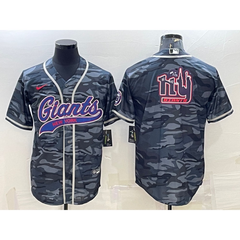 Men's New York Giants Grey Camo Team Big Logo With Patch Cool Base Stitched Baseball Jersey Men's New York Giants Grey Camo Team Big Logo With Patch Cool Base Stitched Baseball Jersey