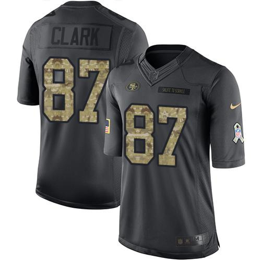 Nike 49ers #87 Dwight Clark Black Men's Stitched NFL Limited 2016 Salute to Service Jersey Nike 49ers #87 Dwight Clark Black Men's Stitched NFL Limited 2016 Salute to Service Jersey
