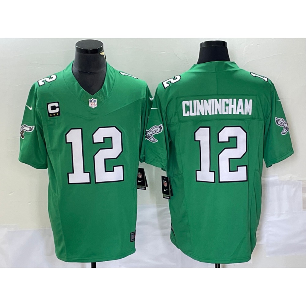 Men's Philadelphia Eagles #12 Randall Cunningham Green 2023 F.U.S.E. With 3-star C Patch Vapor Untouchable Stitched Football Jersey Men's Philadelphia Eagles #12 Randall Cunningham Green 2023 F.U.S.E. With 3-star C Patch Vapor Untouchable Stitched Football Jersey