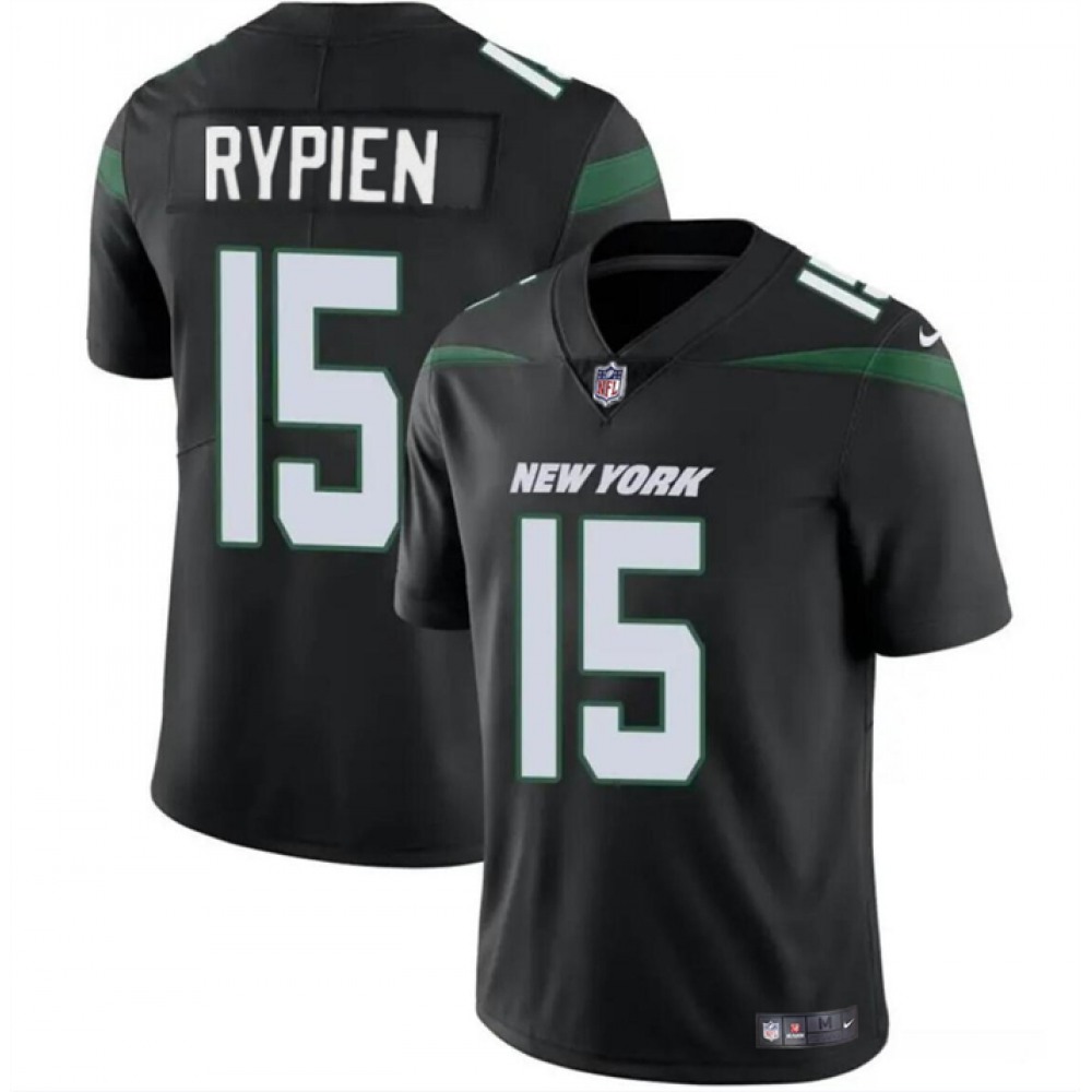 Men's New York Jets #15 Brett Rypien Black Vapor Untouchable Limited Stitched Jersey Men's New York Jets #15 Brett Rypien Black Vapor Untouchable Limited Stitched Jersey