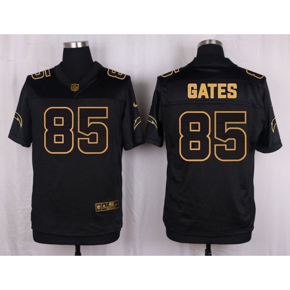 Nike Chargers #85 Antonio Gates Black Men's Stitched NFL Elite Pro Line Gold Collection Jersey