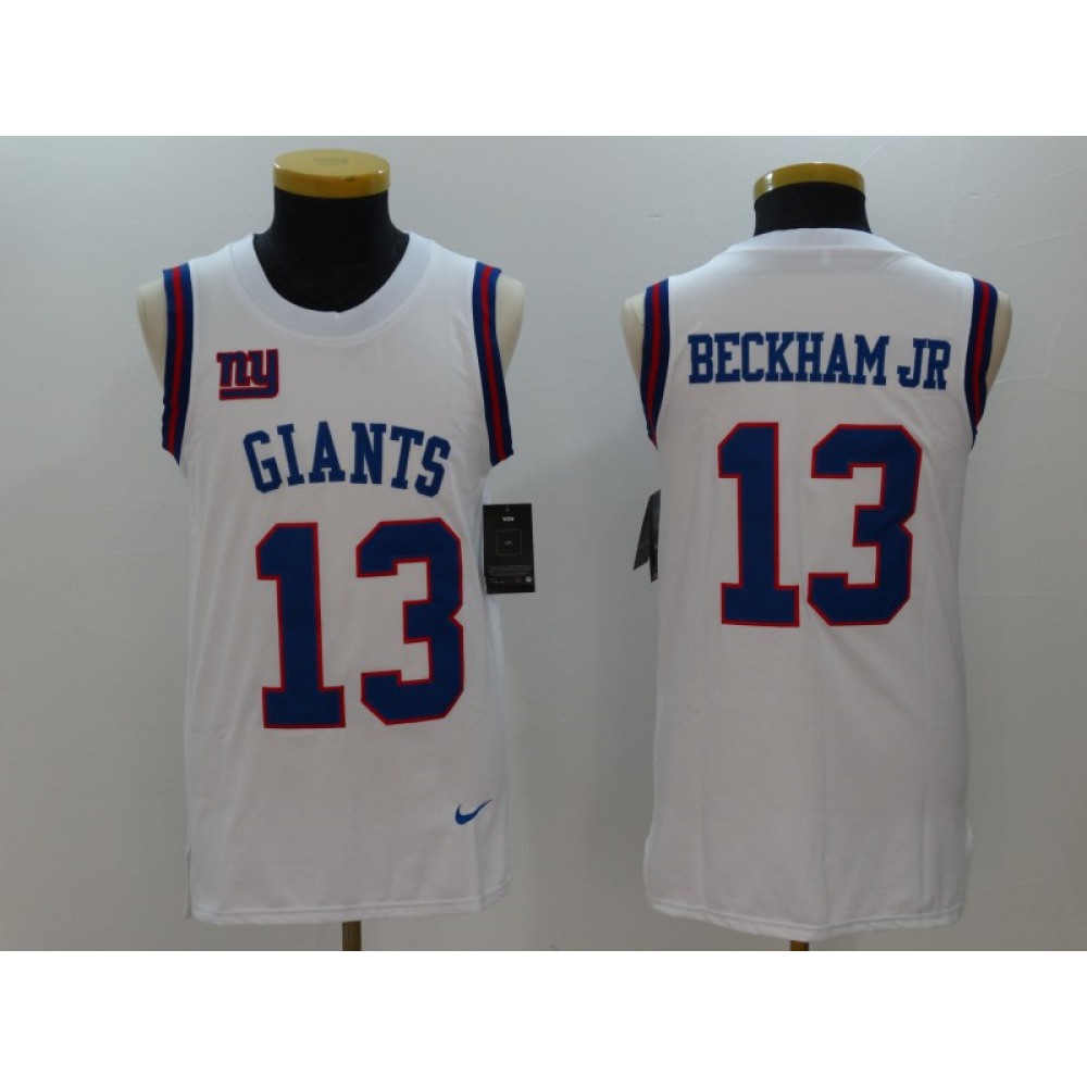 Men's New York Giants #13 Odell Beckham Jr White Limited Tank Top Jersey Men's New York Giants #13 Odell Beckham Jr White Limited Tank Top Jersey
