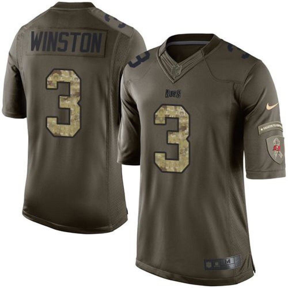 Nike Buccaneers #3 Jameis Winston Green Men's Stitched NFL Limited Salute to Service Jersey Nike Buccaneers #3 Jameis Winston Green Men's Stitched NFL Limited Salute to Service Jersey