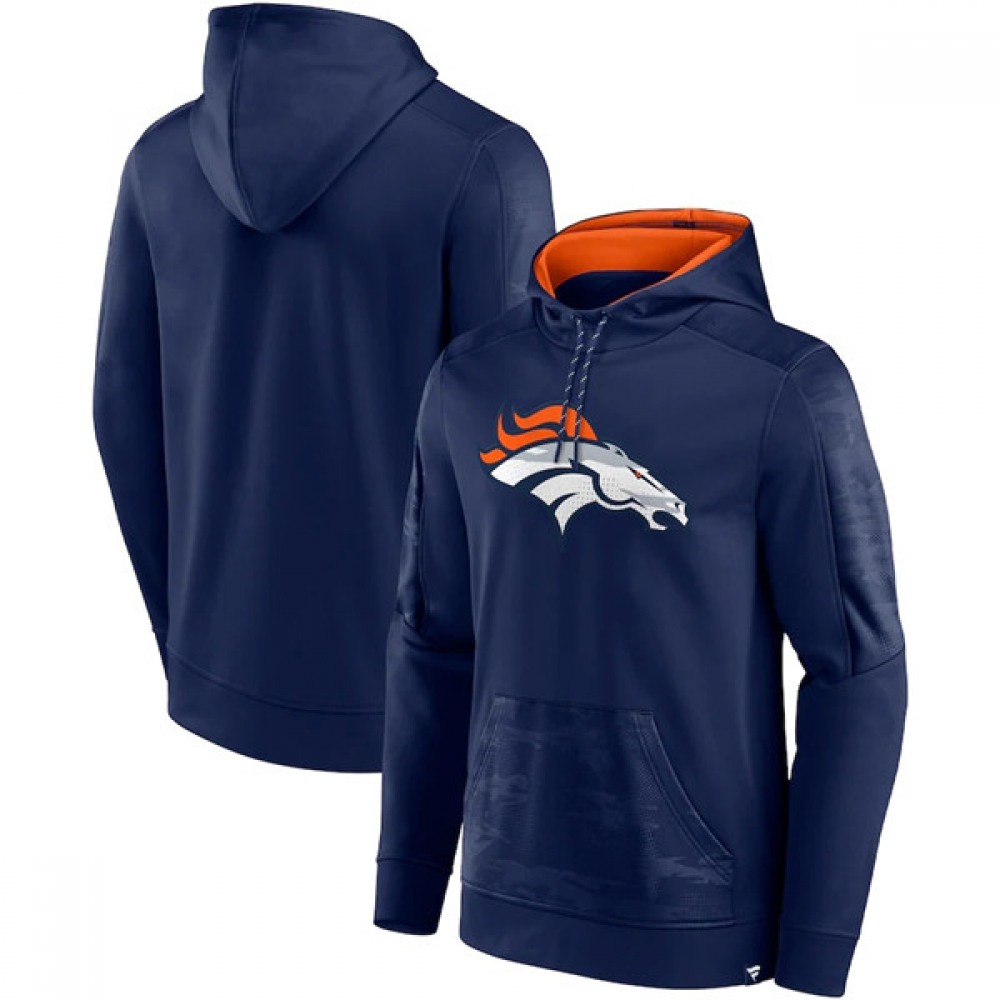 Men's Denver Broncos Navy On The Ball Pullover Hoodie Men's Denver Broncos Navy On The Ball Pullover Hoodie