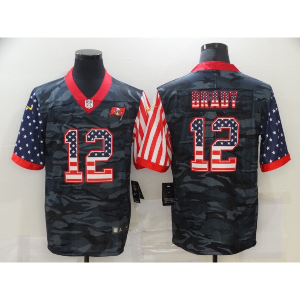 Men's Tampa Bay Buccaneers #12 Tom Brady 2020 Camo USA Flag Limited Stitched Jersey Men's Tampa Bay Buccaneers #12 Tom Brady 2020 Camo USA Flag Limited Stitched Jersey