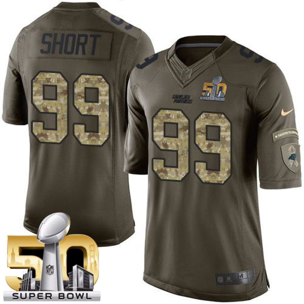 Nike Panthers #99 Kawann Short Green Super Bowl 50 Men's Stitched NFL Limited Salute to Service Jersey Nike Panthers #99 Kawann Short Green Super Bowl 50 Men's Stitched NFL Limited Salute to Service Jersey