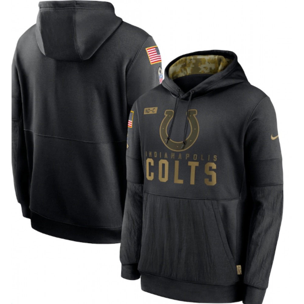 Men's Indianapolis Colts 2020 Black Salute to Service Sideline Performance Pullover Hoodie Men's Indianapolis Colts 2020 Black Salute to Service Sideline Performance Pullover Hoodie