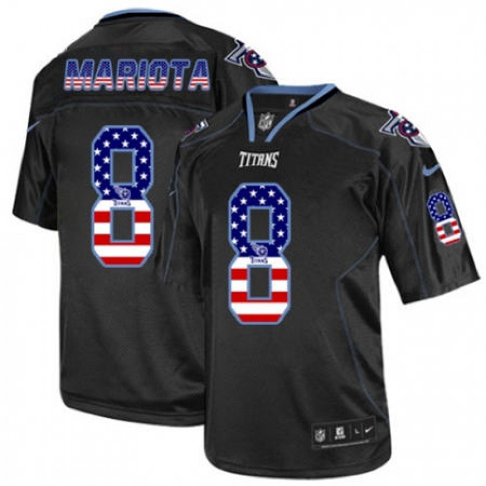Men's Nike Titans #8 Marcus Mariota Black USA Flag Fashion Elite Jersey Men's Nike Titans #8 Marcus Mariota Black USA Flag Fashion Elite Jersey