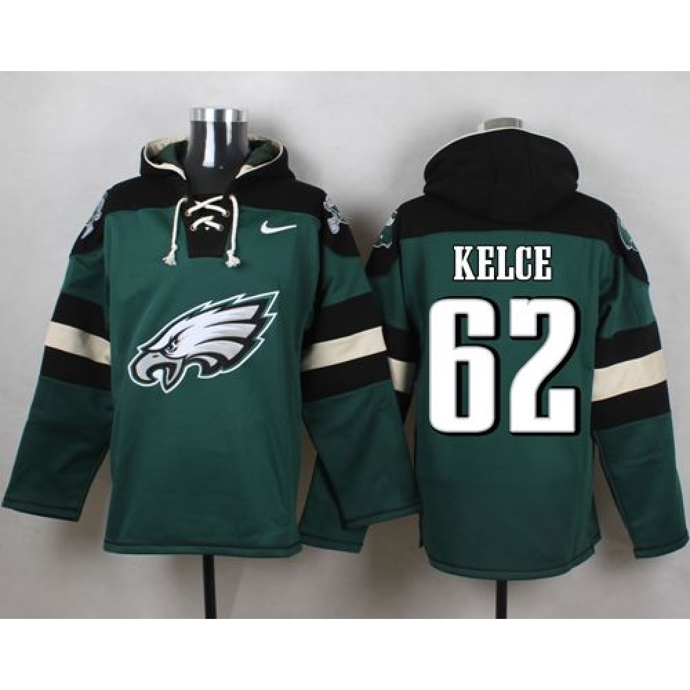 Nike Eagles #62 Jason Kelce Midnight Green Player Pullover NFL Hoodie Nike Eagles #62 Jason Kelce Midnight Green Player Pullover NFL Hoodie