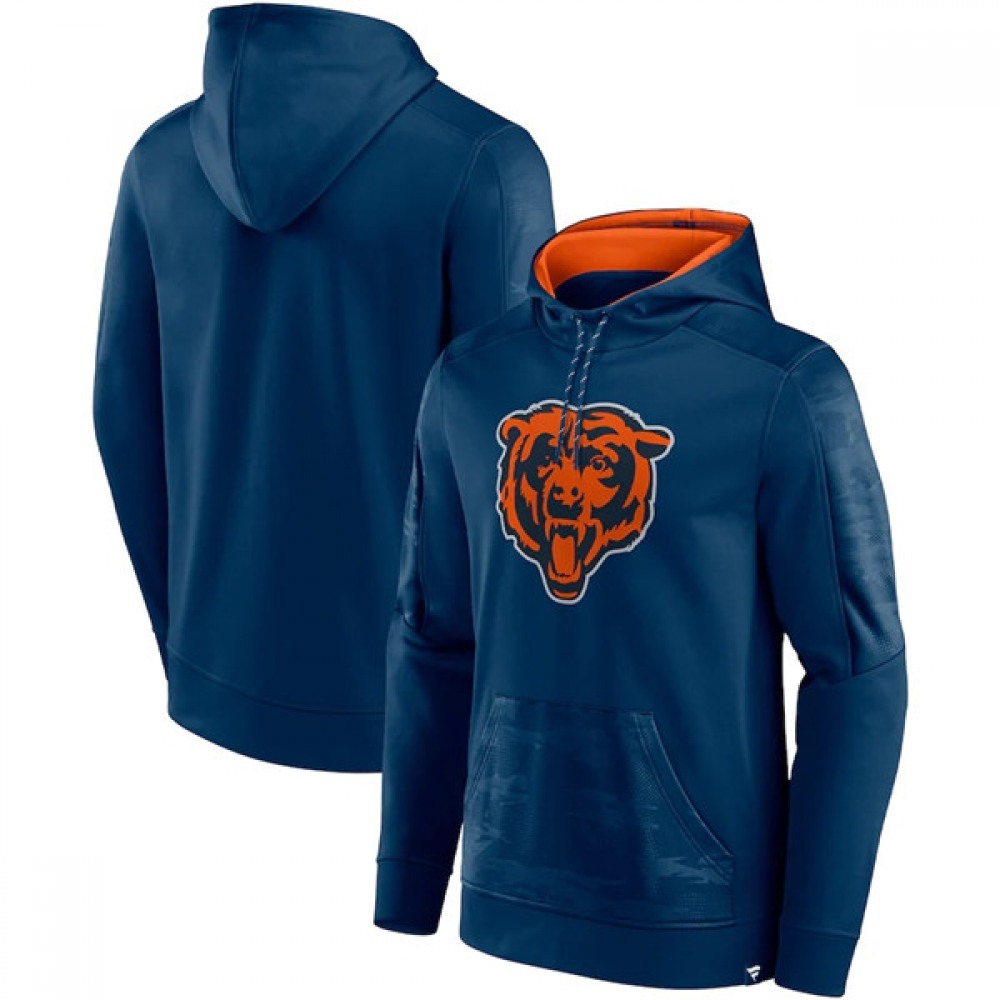 Men's Chicago Bears Navy On The Ball Pullover Hoodie Men's Chicago Bears Navy On The Ball Pullover Hoodie