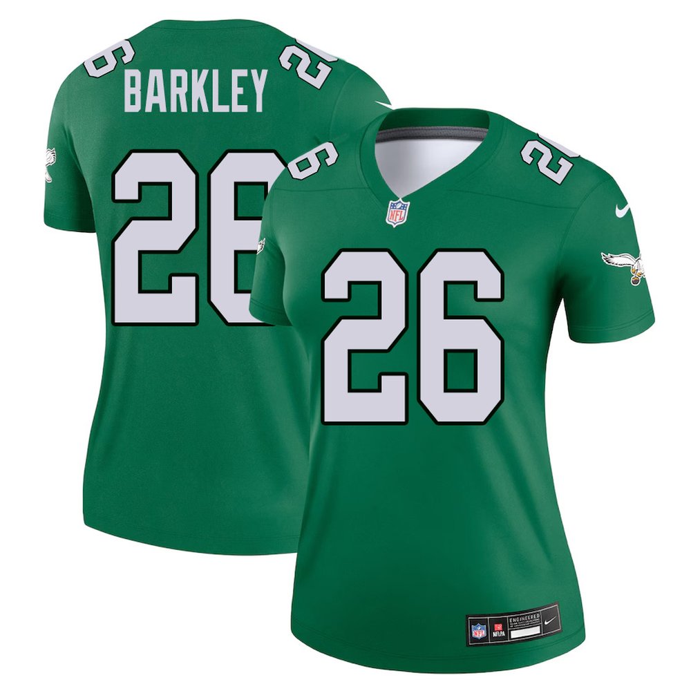 Women's Philadelphia Eagles #26 Saquon Barkley Green Vapor Untouchable Legend Stitched Football Jersey Women's Philadelphia Eagles #26 Saquon Barkley Green Vapor Untouchable Legend Stitched Football Jersey