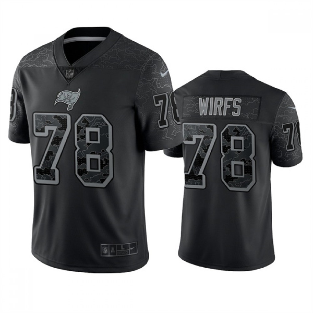 Men's Tampa Bay Buccaneers #78 Tristan Wirfs Black Reflective Limited Stitched Jersey Men's Tampa Bay Buccaneers #78 Tristan Wirfs Black Reflective Limited Stitched Jersey