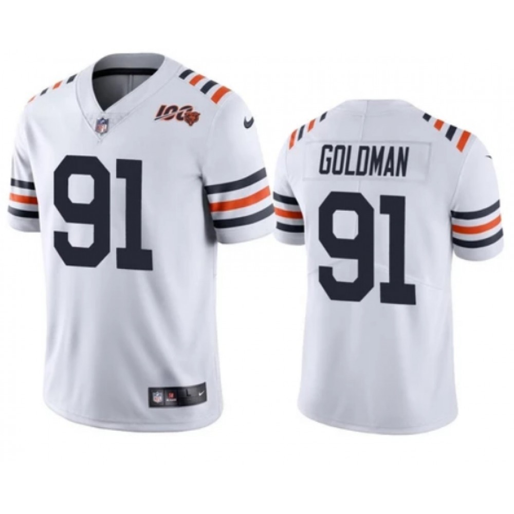 Men's Chicago Bears #91 Eddie Goldman White 2019 100th Season Vapor Untouchable Limited NFL Jersey Men's Chicago Bears #91 Eddie Goldman White 2019 100th Season Vapor Untouchable Limited NFL Jersey