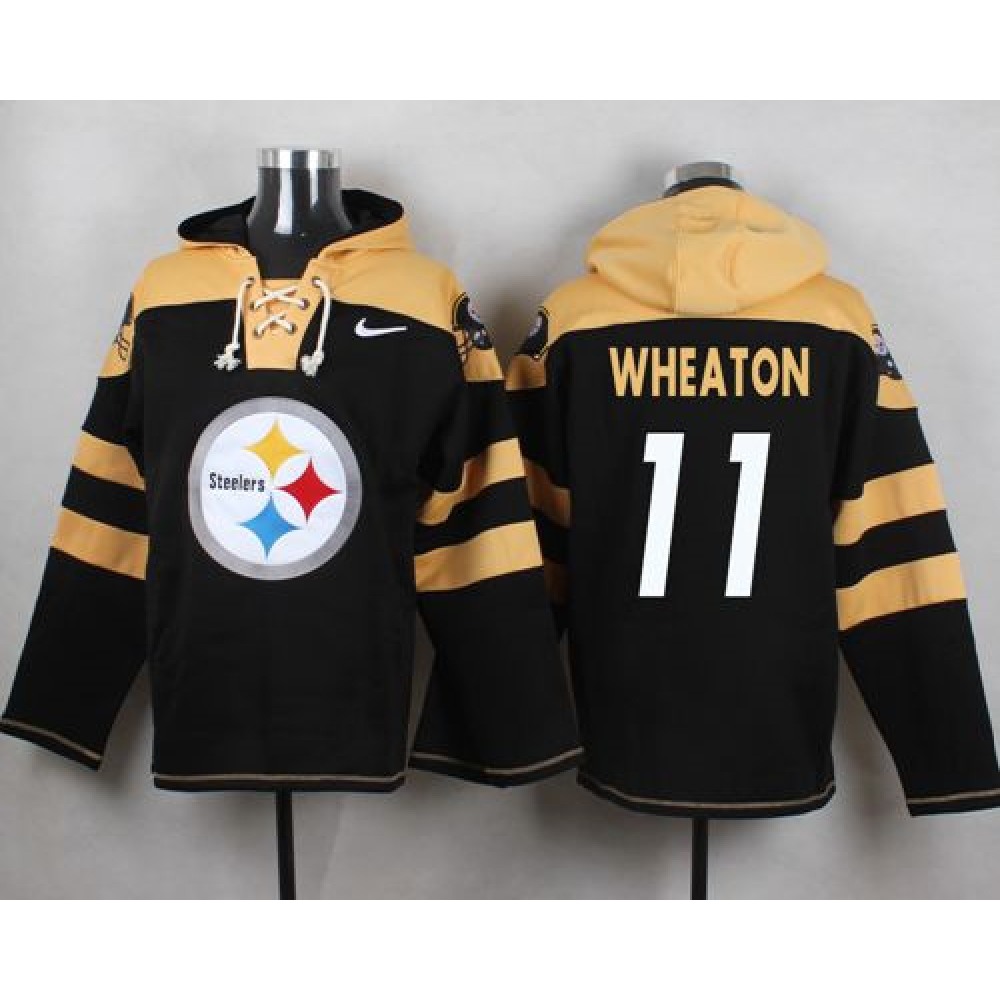 Nike Steelers #11 Markus Wheaton Black Player Pullover NFL Hoodie Nike Steelers #11 Markus Wheaton Black Player Pullover NFL Hoodie