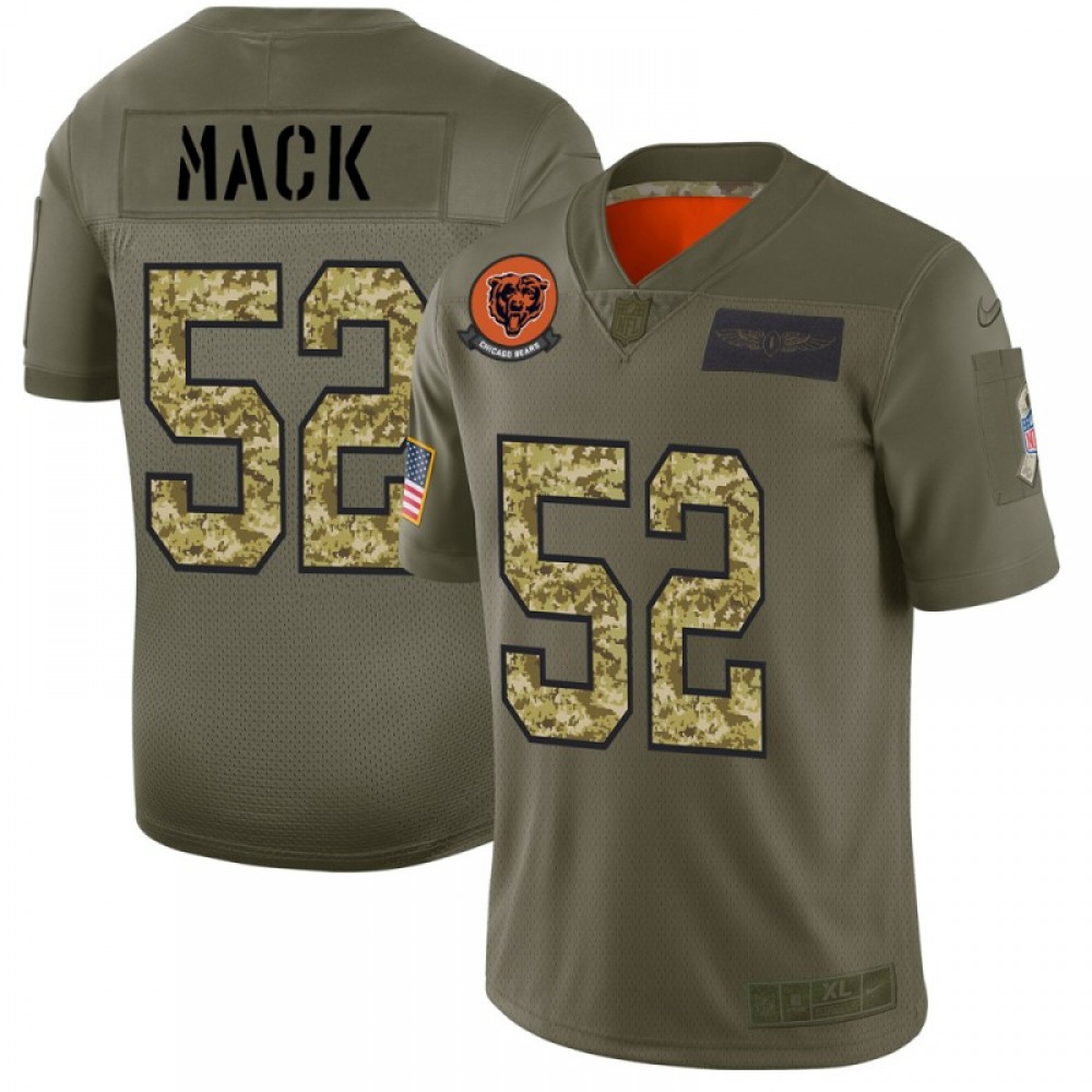 Men's Chicago Bears #52 Khalil Mack 2019 Olive/Camo Salute To Service Limited Stitched NFL Jersey Men's Chicago Bears #52 Khalil Mack 2019 Olive/Camo Salute To Service Limited Stitched NFL Jersey