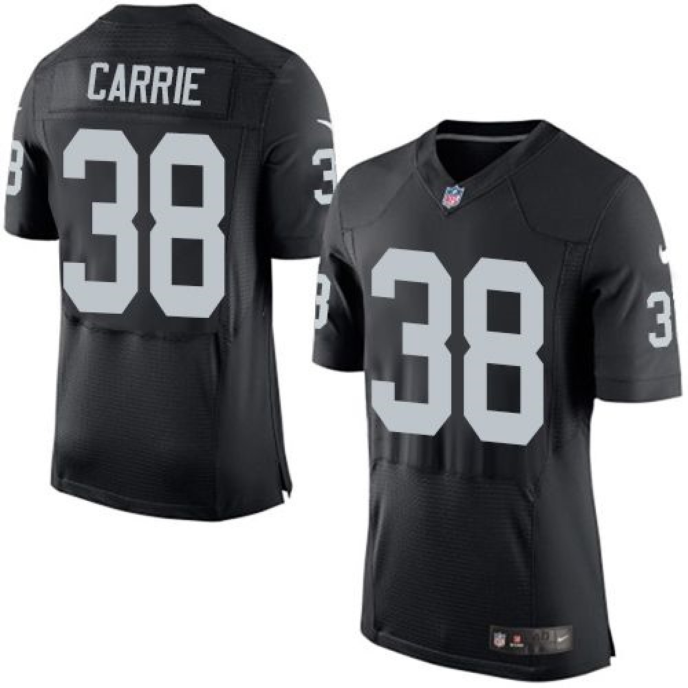 Nike Raiders #38 T.J. Carrie Black Team Color Men's Stitched NFL New Elite Jersey Nike Raiders #38 T.J. Carrie Black Team Color Men's Stitched NFL New Elite Jersey