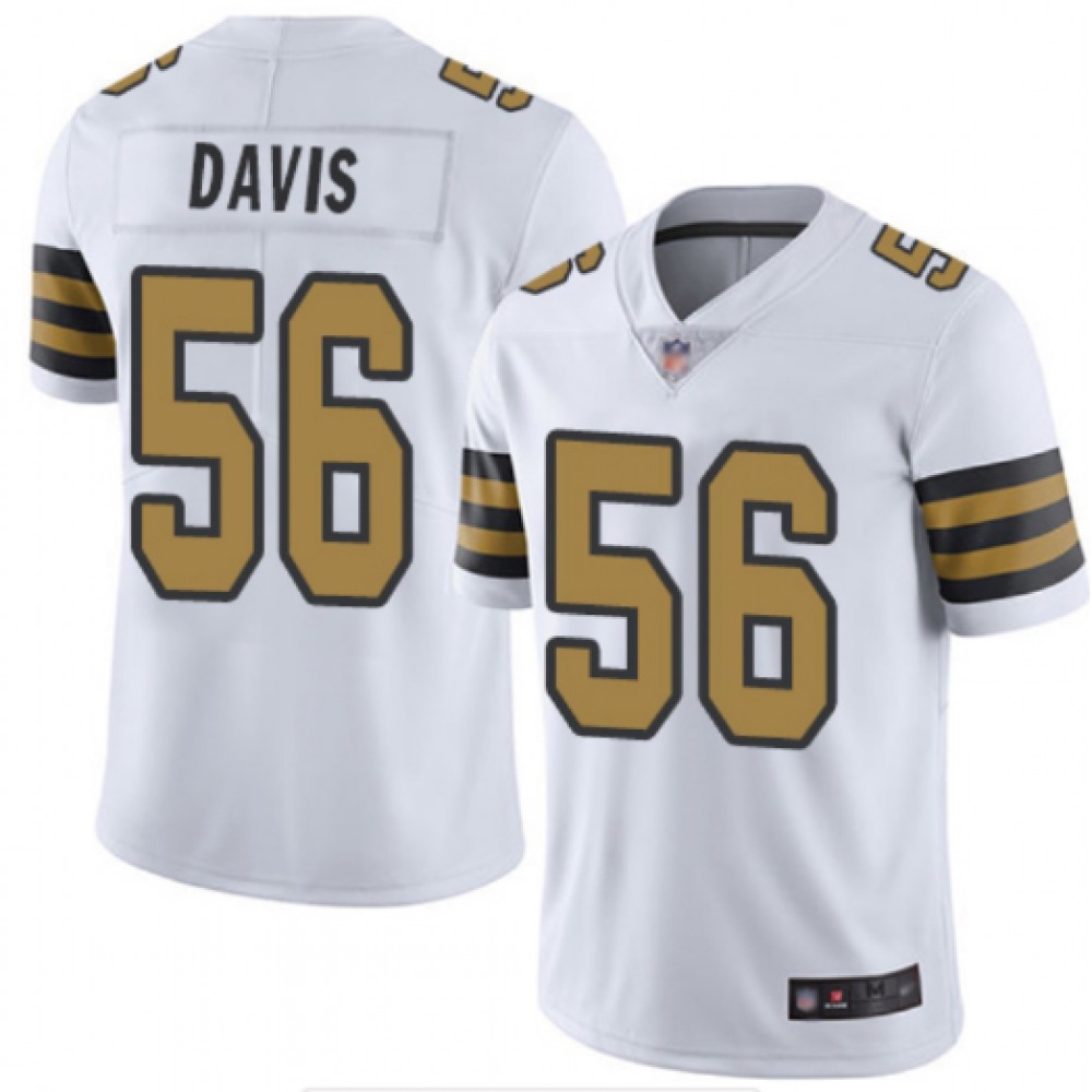 Men's New Orleans Saints #56 Demario Davis White Color Rush Limited Stitched NFL Jersey Men's New Orleans Saints #56 Demario Davis White Color Rush Limited Stitched NFL Jersey