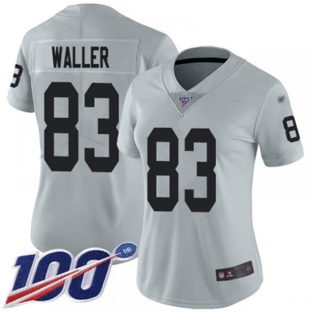 Women's Las Vegas Raiders #83 Darren Waller 100th Season Grey Vapor Untouchable Limited Stitched Jersey(Run Small) Women's Las Vegas Raiders #83 Darren Waller 100th Season Grey Vapor Untouchable Limited Stitched Jersey(Run Small)