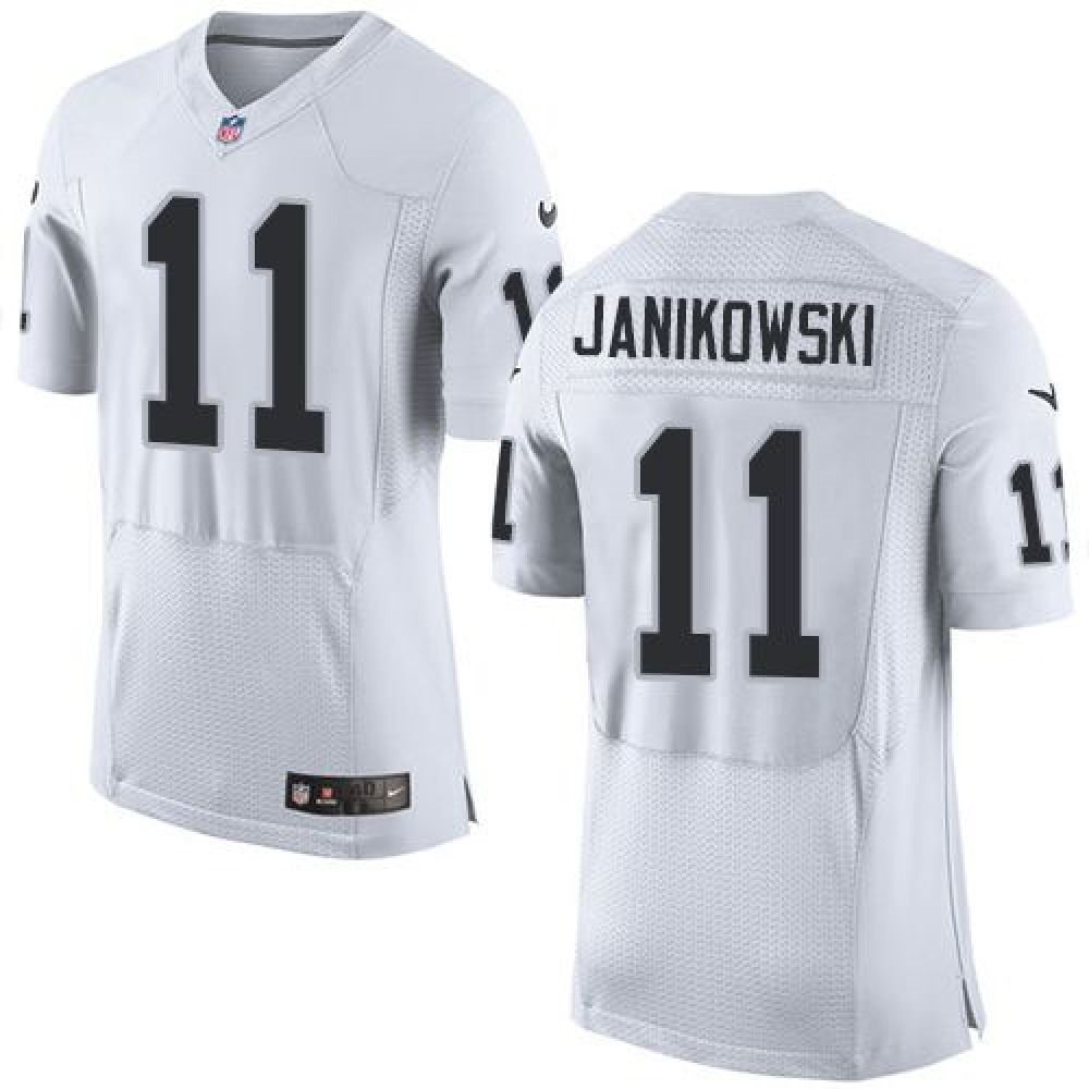 Nike Raiders #11 Sebastian Janikowski White Men's Stitched NFL New Elite Jersey Nike Raiders #11 Sebastian Janikowski White Men's Stitched NFL New Elite Jersey