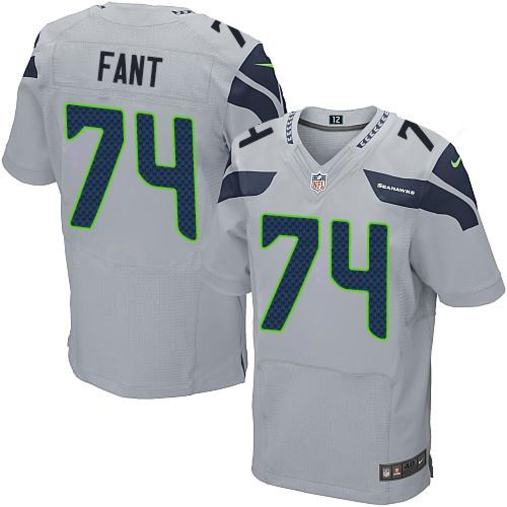 Nike Seahawks #74 George Fant Grey Alternate Men's Stitched NFL Elite Jersey Nike Seahawks #74 George Fant Grey Alternate Men's Stitched NFL Elite Jersey